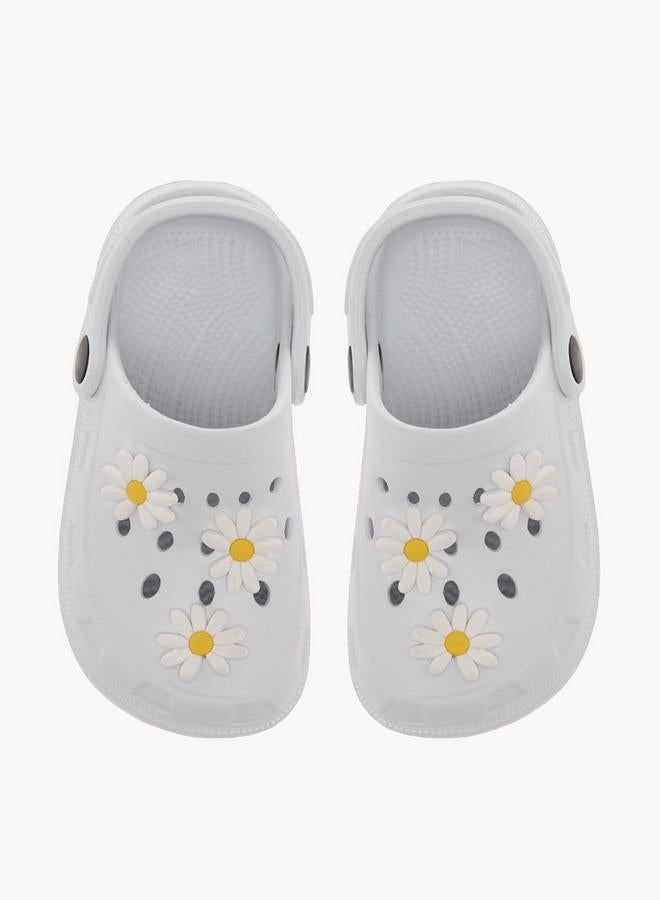 Flora Bella By Shoexpress Girls Floral Embossed Clogs with Backstrap - Image 2