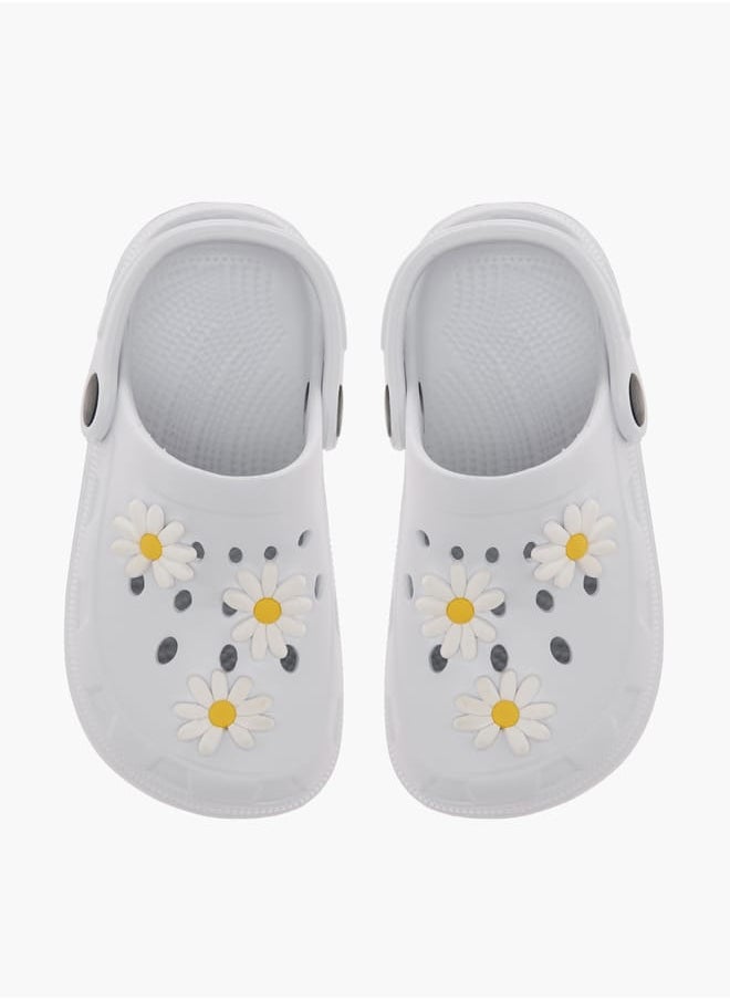 Flora Bella By Shoexpress Girls Floral Embossed Clogs with Backstrap  - Image 2