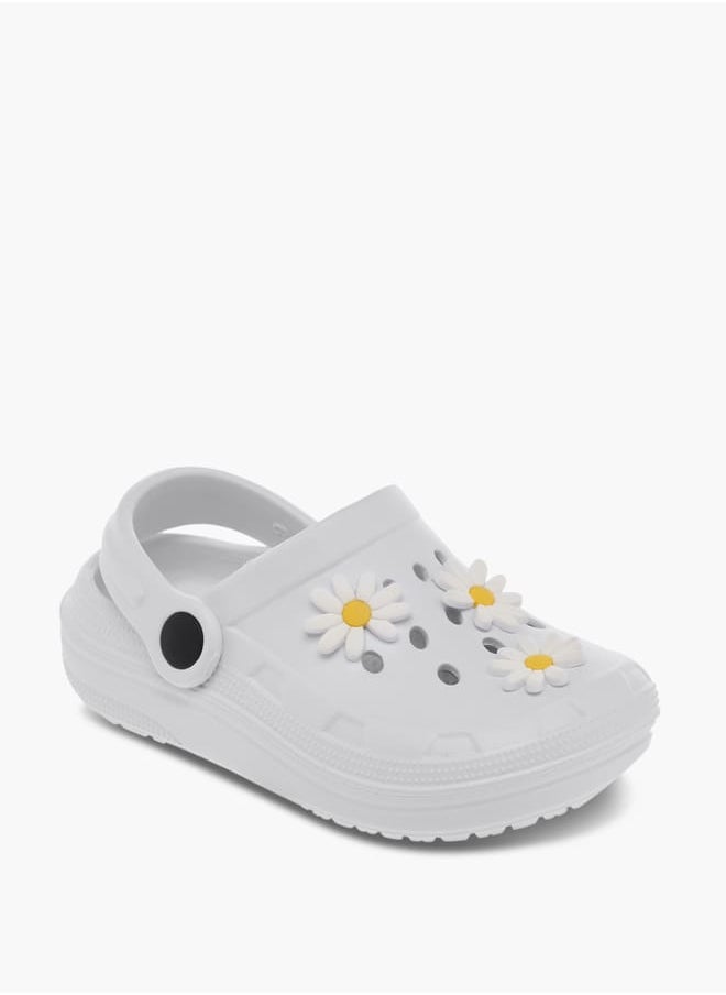 Flora Bella By Shoexpress Girls Floral Embossed Clogs with Backstrap  - Image 1