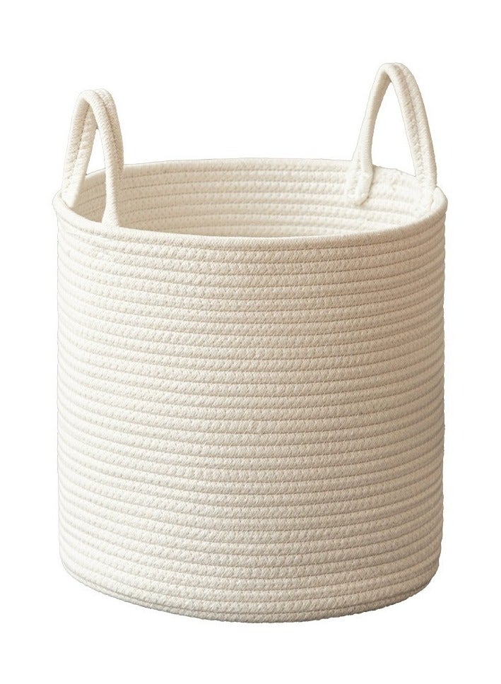 Household laundry storage basket Clothing bucket Toy storage basket White  - Image 1