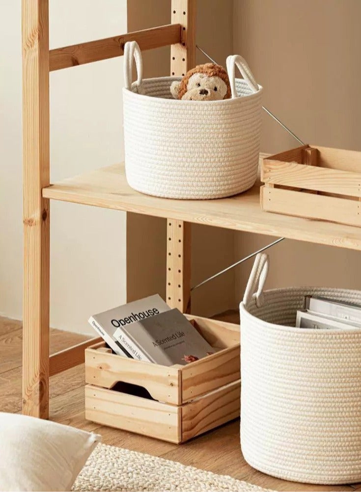 Household laundry storage basket Clothing bucket Toy storage basket White  - Image 3