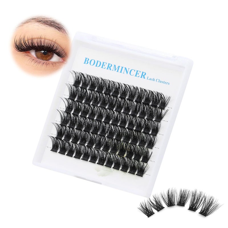 Bodermincer 72 Cluster Bundles 3D Effect Glue Bonded Individual LashEyelash Extensions Natural Style 16MM