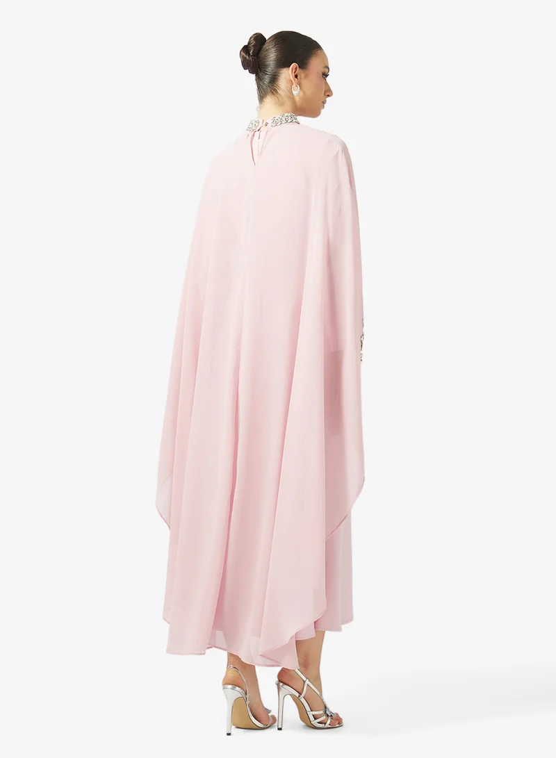 Khizana Embellished Cape Dress