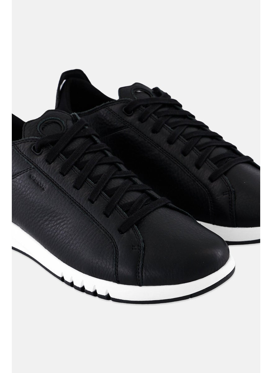 GEOX Men Leather Lace Up Shoes, Black  - Image 3
