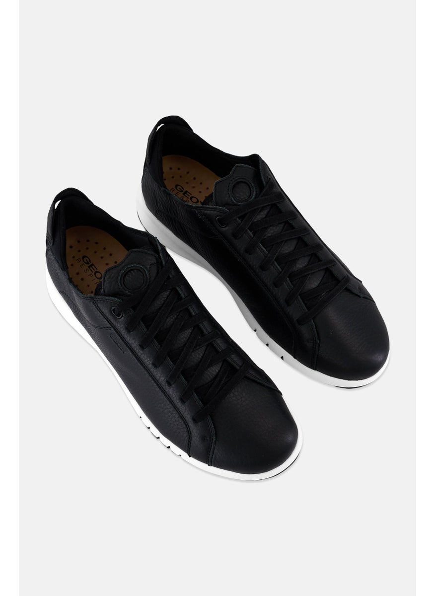 GEOX Men Leather Lace Up Shoes, Black  - Image 4