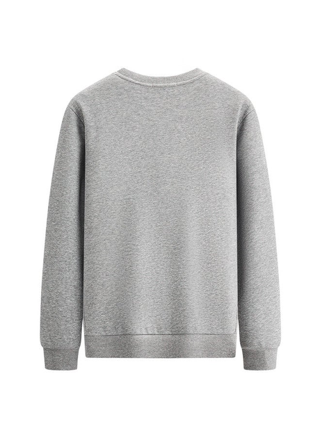Dancing Wolves exquisite Embroidery Durable Easy-care Skin-friendly Comfortable Men's Sweatshirt 004 Heather Gray - Image 2