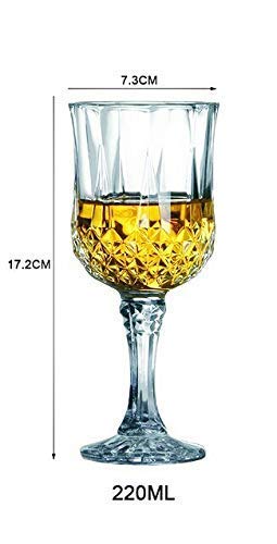 EZALLA Elegant Red Wine Glass Crystal Clear Wine Glasses Set 220 ml pak of 6 - Image 2