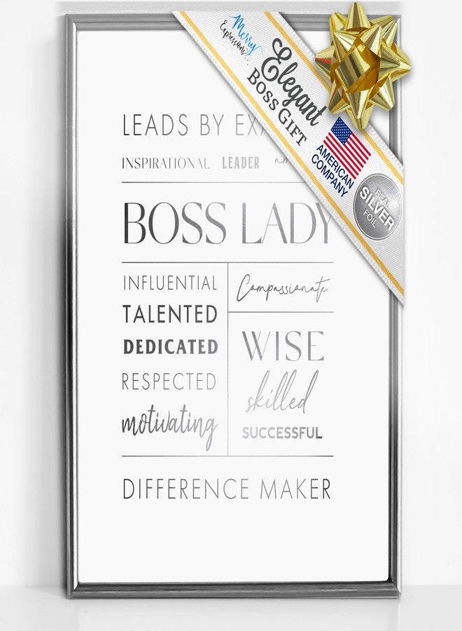 Merry Expressions - Boss Lady Gift - Wall Art - Appreciation or Retirement Gift, Office Decor - Silver - Image 1
