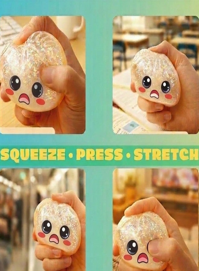 Lemoneon Glitter Dumpling Squishy Mystery Box 2 Pcs - 2026 Upgraded Dumplings Squishes for Adults Teens Squeeze Easter Basket Stuffers & Stocking Stuff Sad White and Gold - Image 3