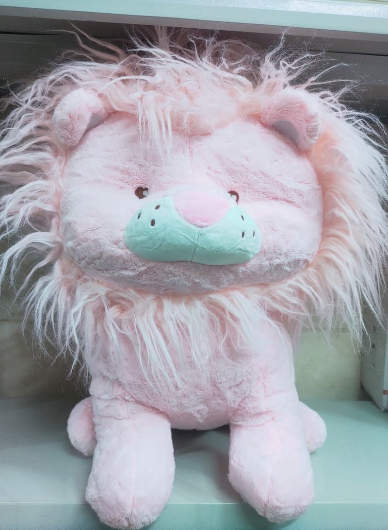 دمية أسد محشوة 40*45سم (وردي)