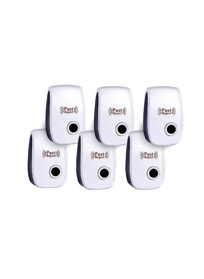 NIBEMINENT 6-Piece Ultrasonic Pest Repeller Set White 4inch - Image 1