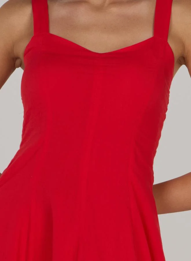 Just Nature red Eva Fit & Flare Long Dress for Women | Best Price UAE