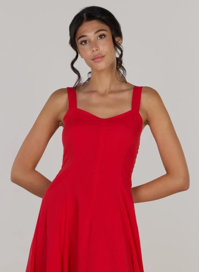 Just Nature red Eva Fit & Flare Long Dress for Women | Best Price UAE