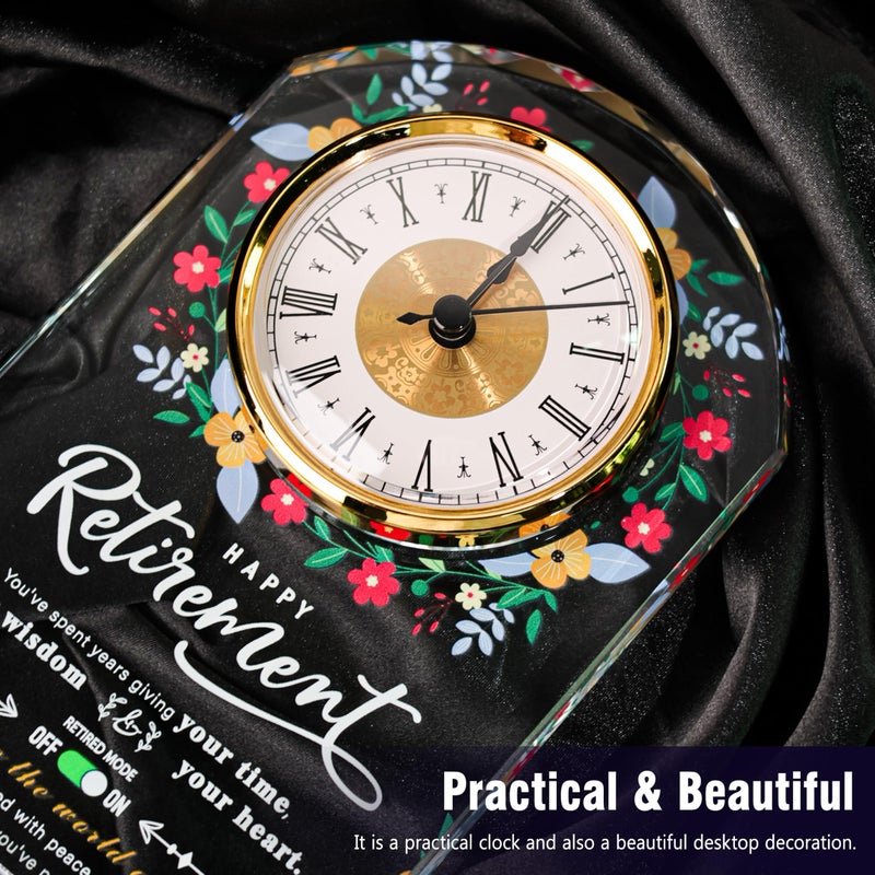 Sttokilly Retirement Crystal Clock Gifts for Women Men,Classy Retirement Plaque for Coworkers Bossï¼ŒHappy Retirement Decorations Gifts for Friends,Teacher,Leader - Image 5
