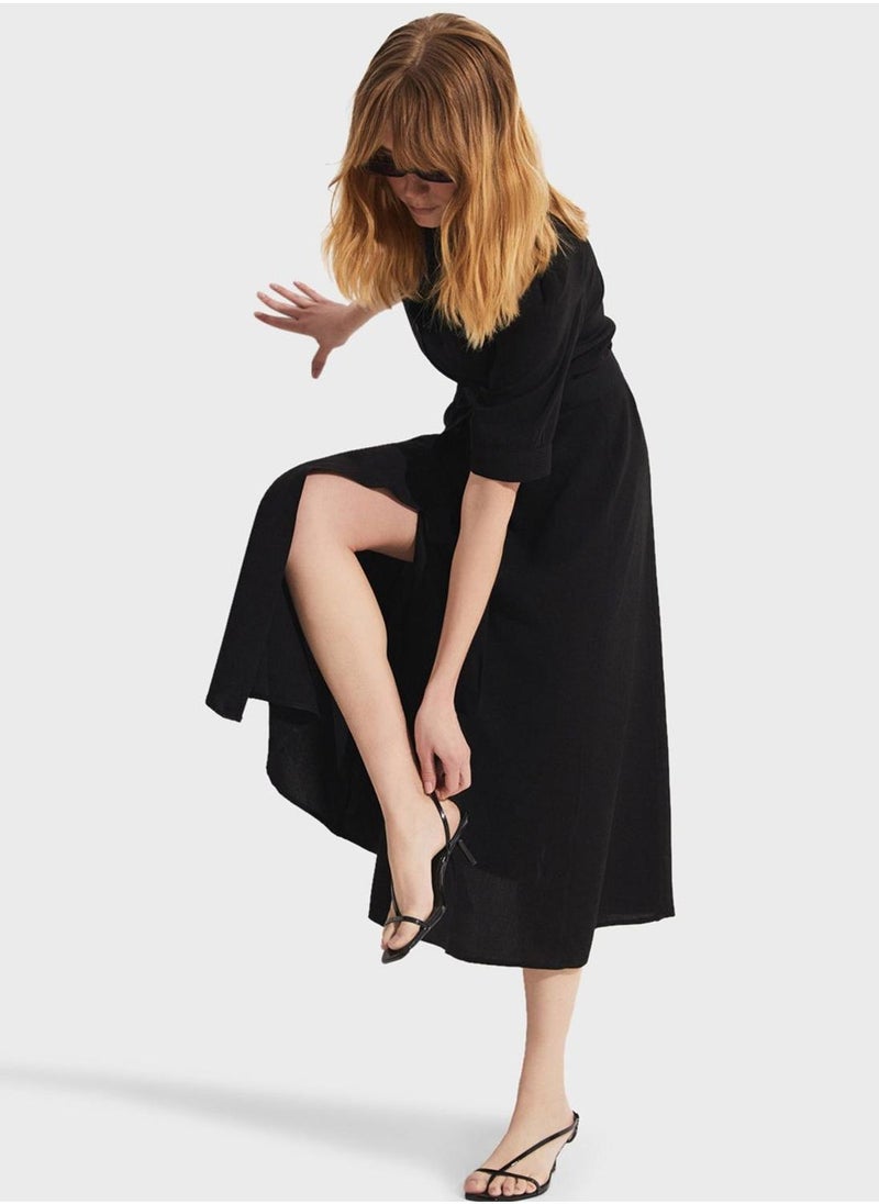 جون فستان أسود متوسط الطول - Image 5