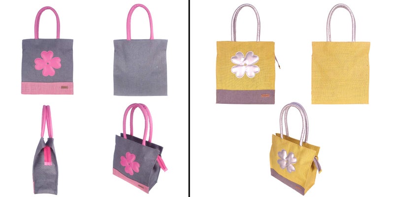 Foonty Exclusive Sunflower Daily Use Jute Lunch Bag(Combo of 2,Multicolor,FFFWB6015E) - Image 2