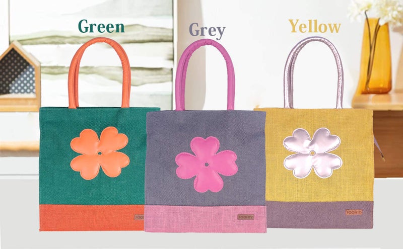 Foonty Exclusive Sunflower Daily Use Jute Lunch Bag(Combo of 2,Multicolor,FFFWB6015E) - Image 5