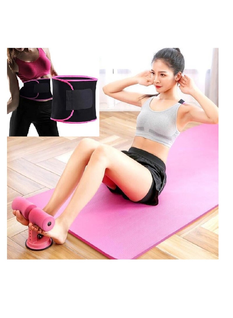 Generic 3-Pieces Women'S Wrapped Abdominal Exercise Belt And Exercise Mat With Sit-Up Bar - Image 1