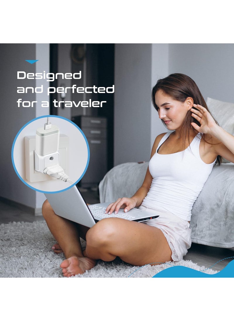Ceptics Ceptics UK Adapter for Indian Pins Type G Plug Adapter with Dual Inputs India to UAE Adapter Ireland Plug 2 in 1 UK Adapter for Laptops Phones Chargers CE RoHS 3 Pack  - Image 3