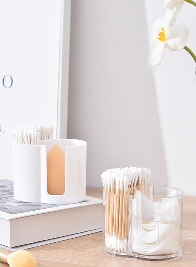 CINPIUK Qtip Holder Dispenser 2-in-1 Cotton Swab Pads Small Clear Sponge Makeup Storage Organizer Bathroom Containers for Cotton Pads, Balls, Pads, Floss Picks, Clear - Image 5