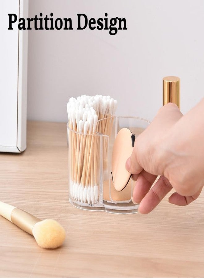CINPIUK Qtip Holder Dispenser 2-in-1 Cotton Swab Pads Small Clear Sponge Makeup Storage Organizer Bathroom Containers for Cotton Pads, Balls, Pads, Floss Picks, Clear - Image 3