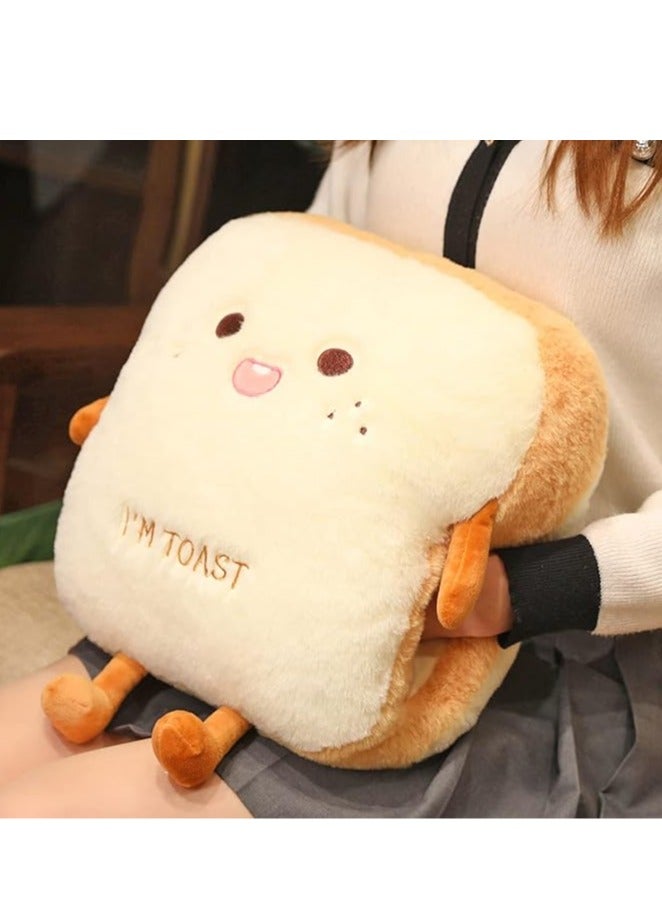 general Fun toast travel pillows, hand warmer nap pillows, cute plush bread toys, soft and washable, seat cushions for cars, offices and homes - Image 2