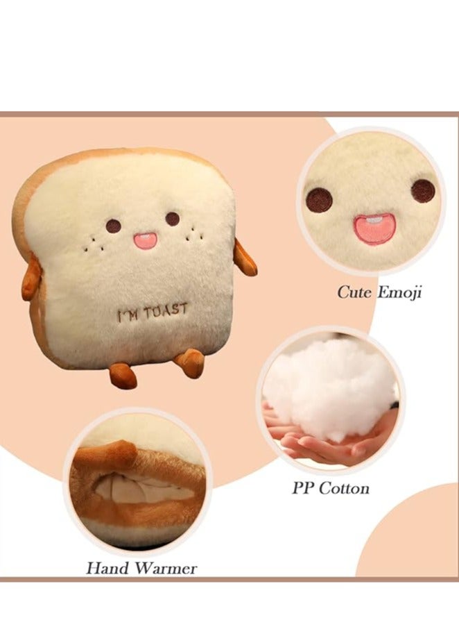 general Fun toast travel pillows, hand warmer nap pillows, cute plush bread toys, soft and washable, seat cushions for cars, offices and homes - Image 3