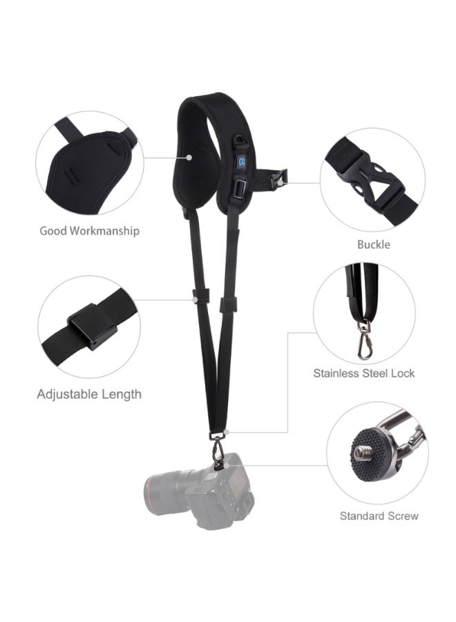 PULUZ Quick Release Anti-Slip Soft Pad Nylon Breathable Curved Camera Strap with Metal Hook for SLR / DSLR Cameras - Image 3