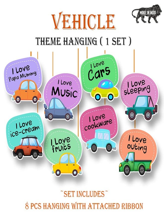 Suruchi Strokes Vehicle Birthday Decoration | Transport Theme Hanging Banner for Kids Car Theme Birthday Party | Pack of 8 - Image 4