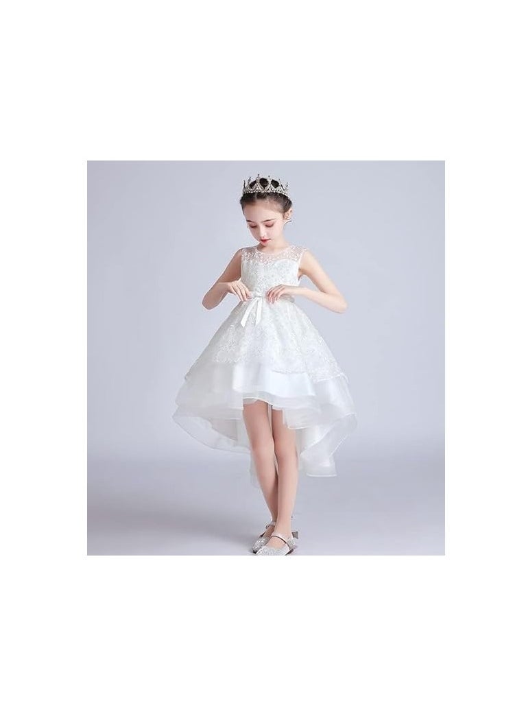 3D Embroidered Flowers Princess Lace Dress for Girls Birthday Party Prom Girl's Special Occasion Performances Host Evening Gown  - Image 4