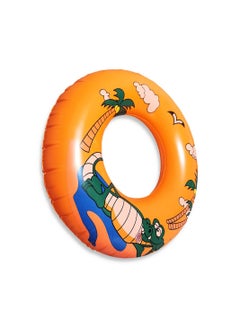 Generic Swimming Ring  Float, Orange Crocodile Big Size "90cm" Inflatable Waist Float Ring Float Boat Fun Water Toys For Boys & Girls  - Image 3