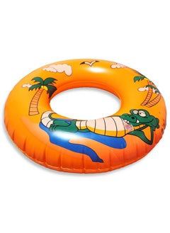 Generic Swimming Ring  Float, Orange Crocodile Big Size "90cm" Inflatable Waist Float Ring Float Boat Fun Water Toys For Boys & Girls  - Image 1