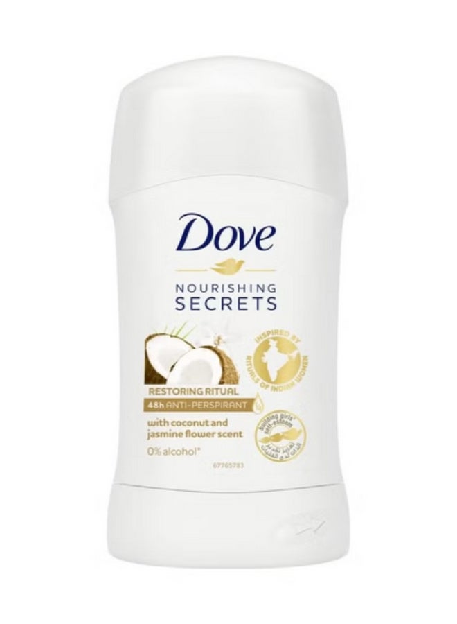 دوف مزيل عرق دوف نورشنج سيكرتس المضاد للتعرق، مع ربع كريم مرطب، برائحة جوز الهند والياسمين، حماية من التعرق تدوم 48 ساعة، 40 غرام