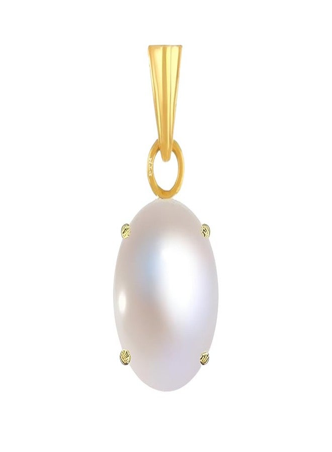 Ptm Pearl/Moti 5.25 Ratti or 5 Carat Astrological Certified Gemstone Panchdhatu/5 Metals 22k Gold Plated Pendant for Men & Women -fba2525 - Image 1
