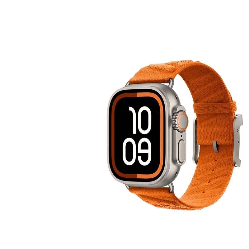 سوار ساعة ذكية باللون برتقالي قابل للتعديل سوار نايلون حلقي متوافق مع Apple Watch 38/40/41/42/44/45/49mm بملاءمة قابلة للتعديل وحزام بديل - Image 5