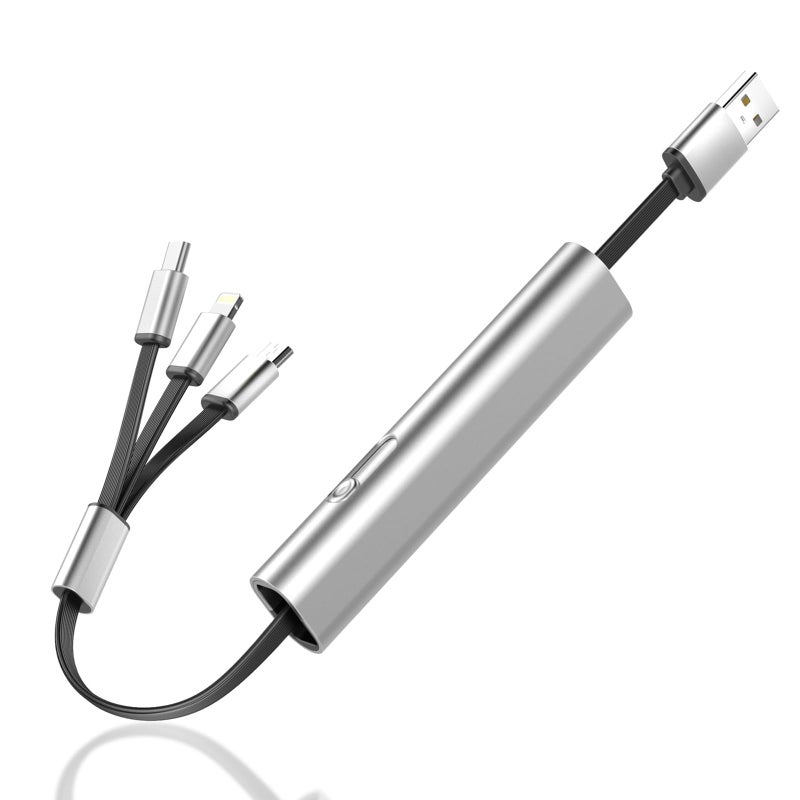 Azonee 3-in-1 Multi USB Charging Cable - Liquid Soft Rubber with Type-C, Micro USB, Lightning for iPhone, Samsung - Image 2