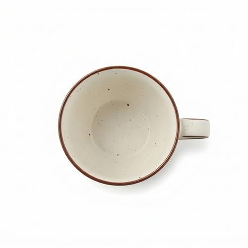 miah decor Stoneware Handcrafted Matte Finish Jumbo Soup Bowl. 100% Food Safe, Microwave Safe, Dishwasher Safe. Matte Finish Ceramic Soup Bowl - Cream Color, 6"X5"X3.2", 600 ml (MD-214) - Image 5