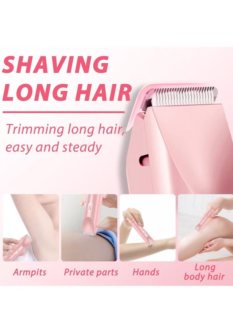 ماكينة حلاقة جلو أورا للنساء، ماكينة حلاقة جلو أورا الكهربائية، ماكينة حلاقة جلو أورا ثنائية الرأس 2 في 1، ماكينة حلاقة جلو أورا للبكيني، ماكينة حلاقة جلو شيف للجسم للنساء - Image 4