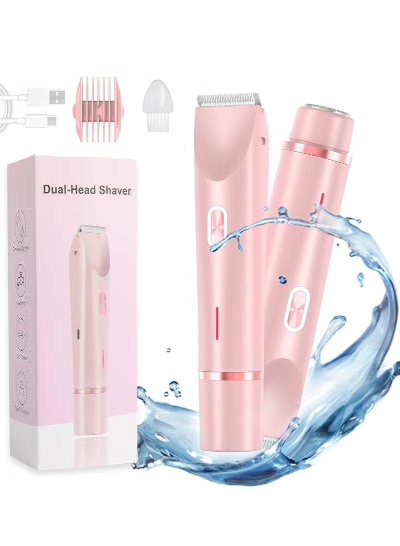 ماكينة حلاقة جلو أورا للنساء، ماكينة حلاقة جلو أورا الكهربائية، ماكينة حلاقة جلو أورا ثنائية الرأس 2 في 1، ماكينة حلاقة جلو أورا للبكيني، ماكينة حلاقة جلو شيف للجسم للنساء - Image 1