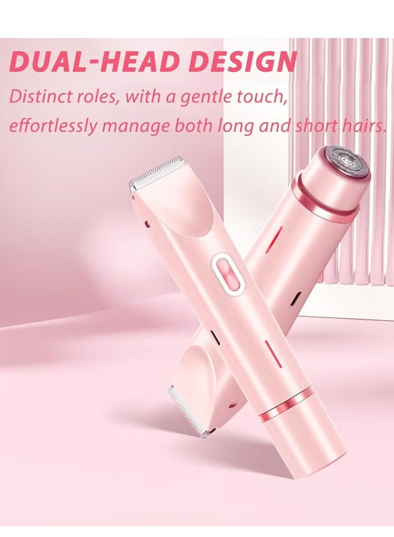 ماكينة حلاقة جلو أورا للنساء، ماكينة حلاقة جلو أورا الكهربائية، ماكينة حلاقة جلو أورا ثنائية الرأس 2 في 1، ماكينة حلاقة جلو أورا للبكيني، ماكينة حلاقة جلو شيف للجسم للنساء - Image 2