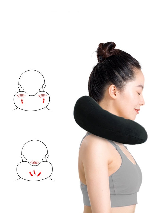 Berma Baby Camelback U-Shaped Neck Support Pillow, Airplane Travel Pillow, Travel Neck Pillow, Memory Foam U-Shaped Neck Support Car Neck Pillow, Adult Memory Foam Neck Pillow, Adjustable Flight Pillow, Ergonomic Neck Pad (Black) - Image 4