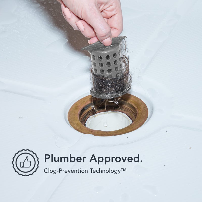Shower Shroom ShowerShroom the Revolutionary 2" Stand-Up Shower Stall Drain Protector Hair Catcher/Strainer, Gray , 1 Count ( Pack of 1) - Image 3