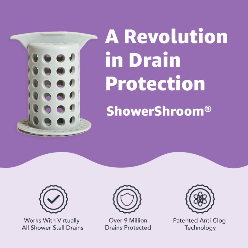Shower Shroom ShowerShroom the Revolutionary 2" Stand-Up Shower Stall Drain Protector Hair Catcher/Strainer, Gray , 1 Count ( Pack of 1) - Image 4
