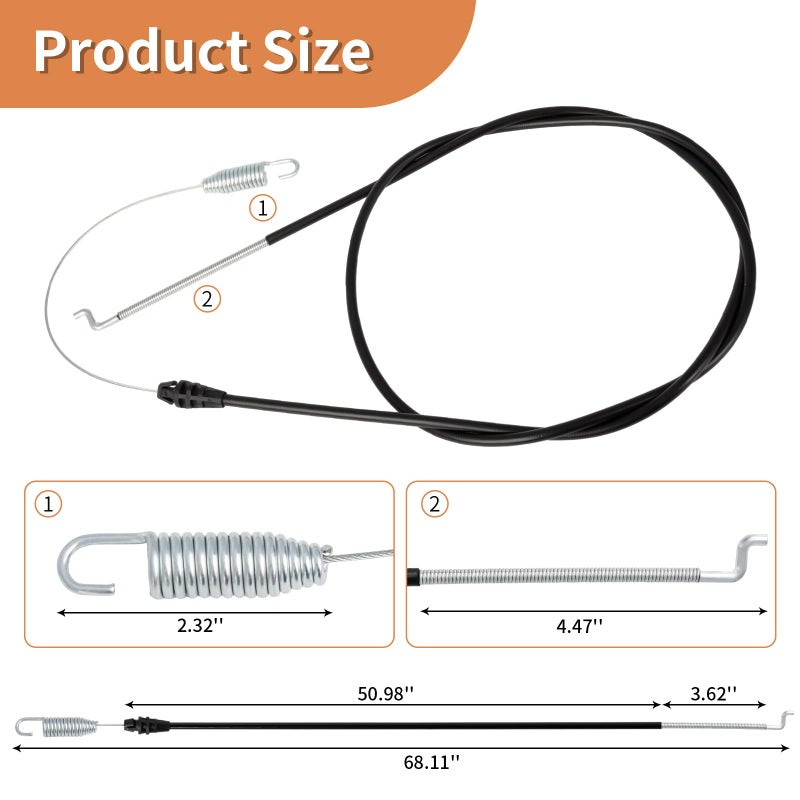UP2WIN 105-1845 Traction Cable Drive Cable Compatible with Toro Lawn Mower 20016 20065 20005 20007 20064 20072A Front Wheel Drive Propelled Walk Mower - Image 2