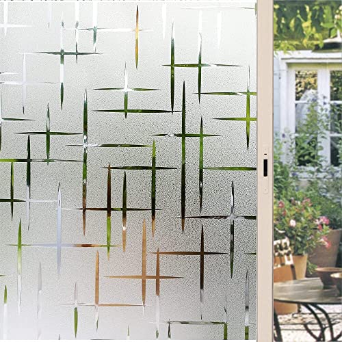 HOME13 Plus Frosted Window Film Anti UV Privacy Self Adhesive Window Glass Sticker for Home & Offie (24"x52" Inch, Frosted Plus) - Image 1