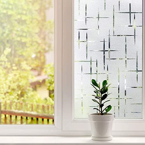 HOME13 Plus Frosted Window Film Anti UV Privacy Self Adhesive Window Glass Sticker for Home & Offie (24"x52" Inch, Frosted Plus) - Image 3