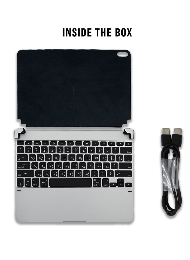 Brydge iPad 12.9" (inches) Snap-On Wireless Keyboard & Magnetic Cover BRYDGE BRY6021-D - Silver  - Image 4