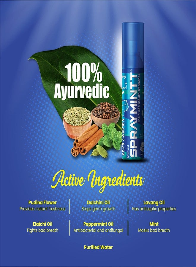 Spraymintt معطر فم سبرايمنت | مخواس | منعش للفم | نظافة الفم | أكثر من 175 بخة من الانتعاش الفوري طويل الأمد بدون سعرات حرارية | بنكهة النعناع المنعش | 15 غرام - عبوة من قطعتين - Image 5