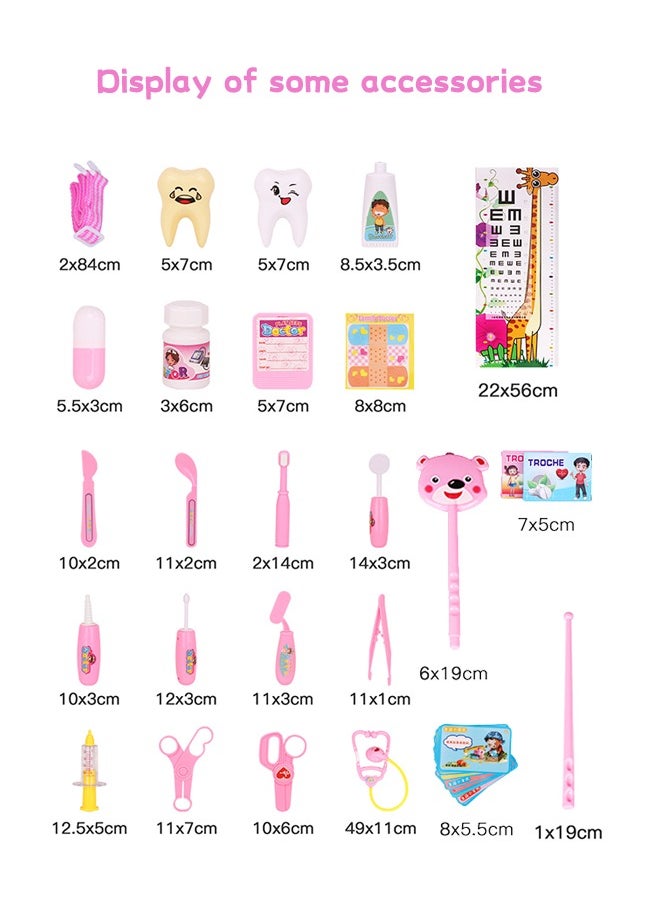 GROIC - 37PCS Kids Doctor Kit Pretend Play Medical Kit with Interactive Baby Doll Pretend Role Play Accessories Set Stethoscope, Thermometer, Needle, Medicine Bottle, Stick and Hammer Etc - Image 1