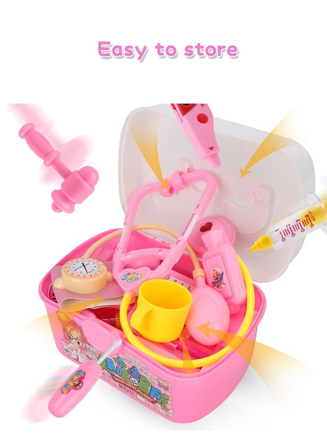 GROIC - 37PCS Kids Doctor Kit Pretend Play Medical Kit with Interactive Baby Doll Pretend Role Play Accessories Set Stethoscope, Thermometer, Needle, Medicine Bottle, Stick and Hammer Etc - Image 1